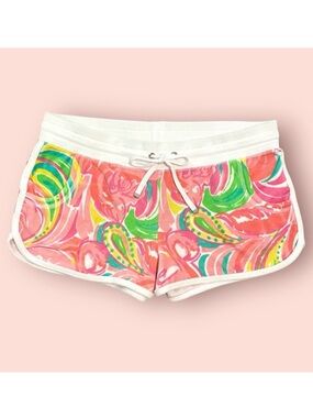 🌴Lilly Pulitzer 3” Chrissy Velour/Velvet Pull On Beach Shorts, Multi All Nighter